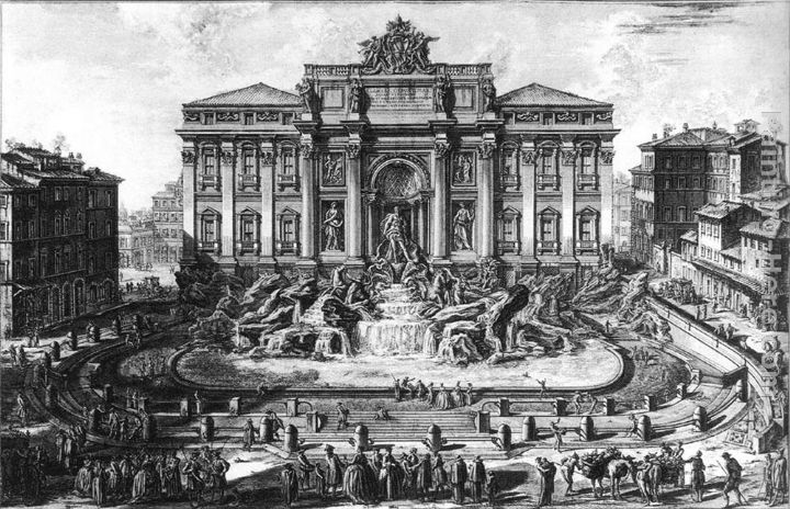 The Trevi Fountain in Rome painting - Giovanni Battista Piranesi The Trevi Fountain in Rome art painting